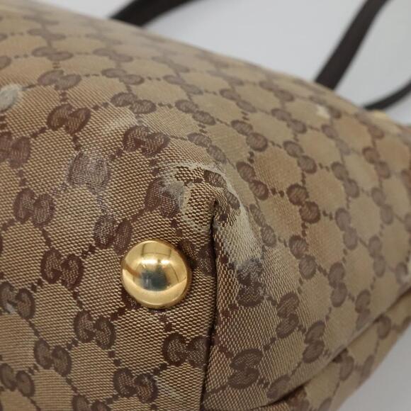 GUCCI GG Crystal Tote Bag Coated Canvas Beige Gold - Picture 10 of 16